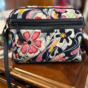 Vera Bradley Navy and Pink Floral Crossbody Bag